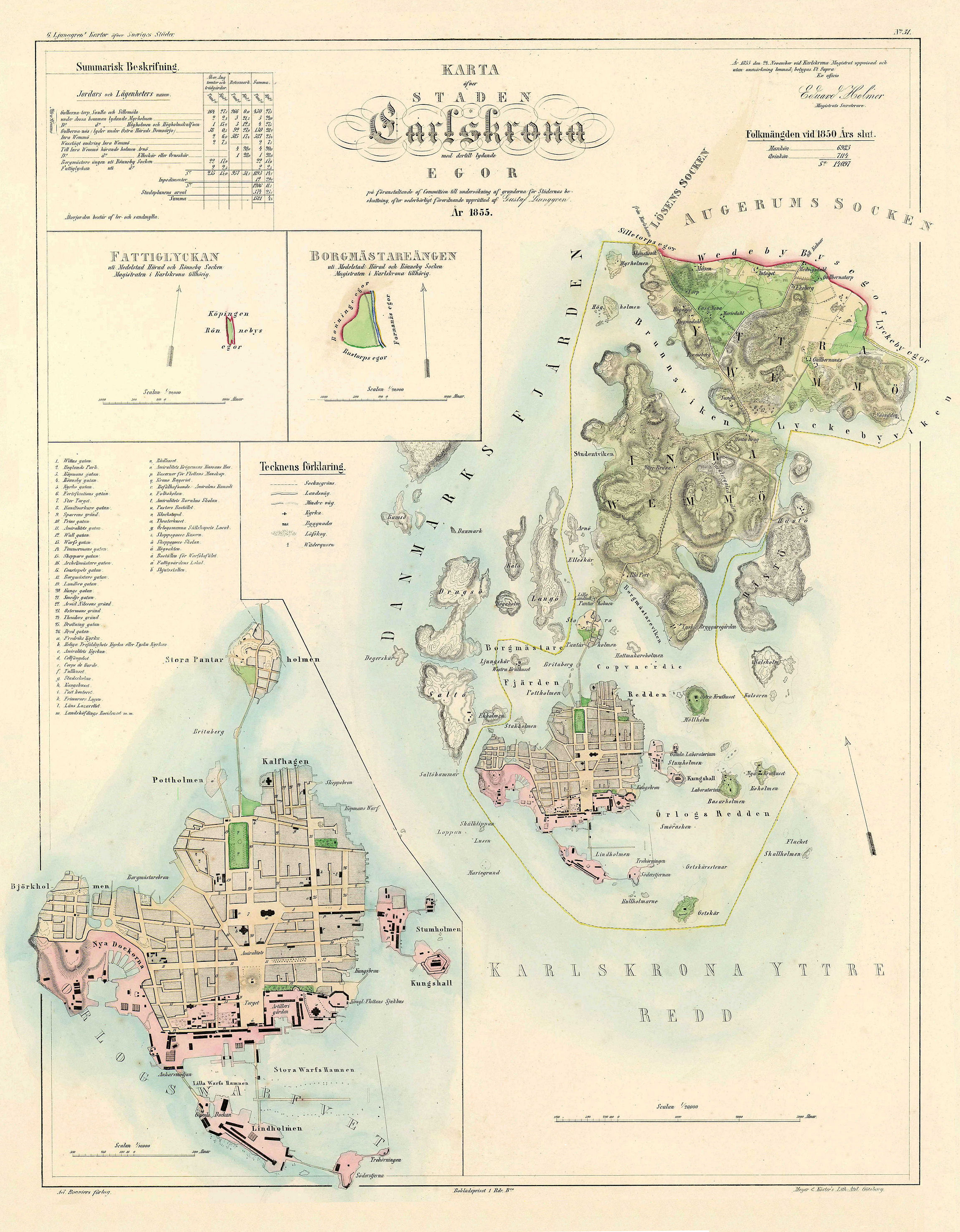 Karta Karlakrona 1855