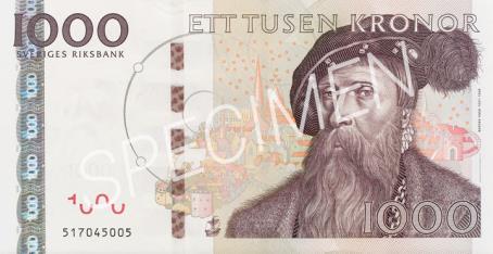 1000 kr - Gustav Vasa