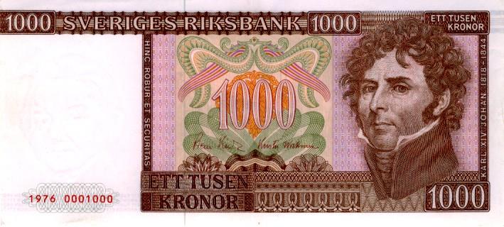 1000 kr - Karl XIV Johan