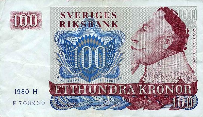 100 kr - Gustav II Adolf