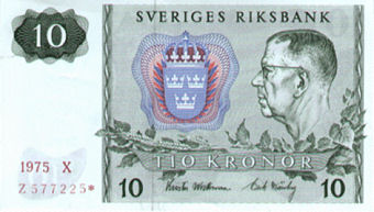 10 kr - Gustav VI Adolf